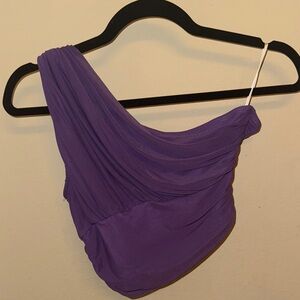 SHEIN Purple One-Shoulder Blouse